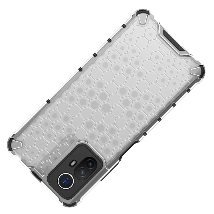 For Xiaomi Redmi Note 12S 4G Shockproof TPU+PC Honeycomb Texture Cover Phone Case - Grey