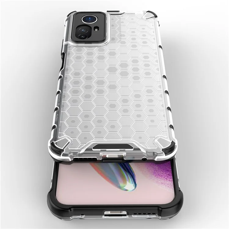 For Xiaomi Redmi Note 12S 4G Shockproof TPU+PC Honeycomb Texture Cover Phone Case - Grey