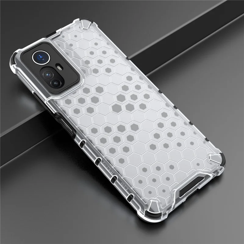 For Xiaomi Redmi Note 12S 4G Shockproof TPU+PC Honeycomb Texture Cover Phone Case - Grey