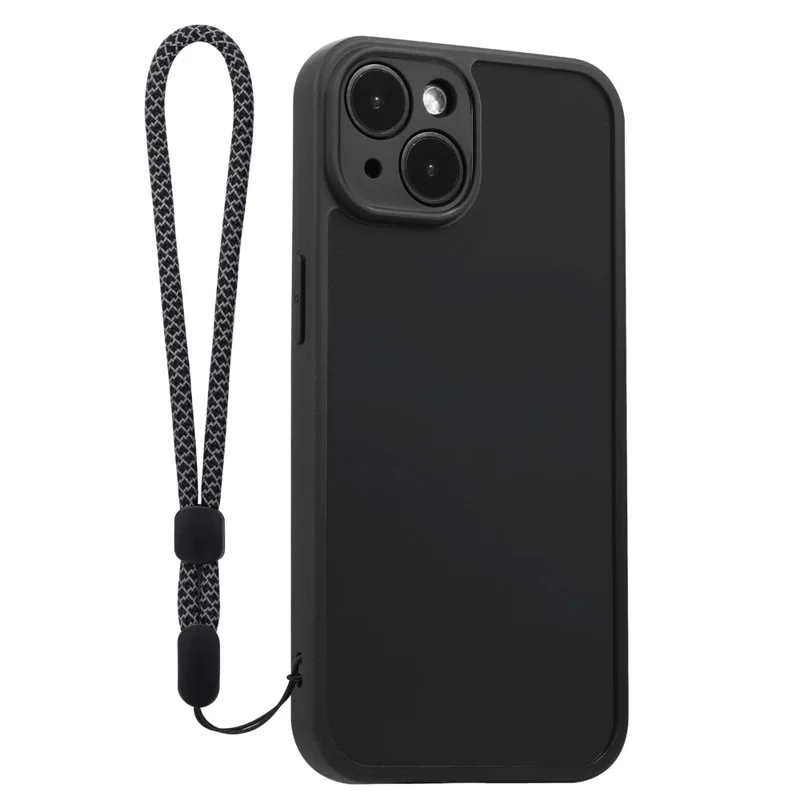 VILI M Series For iPhone 14 Phone Shell Anti-Scratch Clear PC+TPU Mobile Phone Case with Wrist Strap - Black