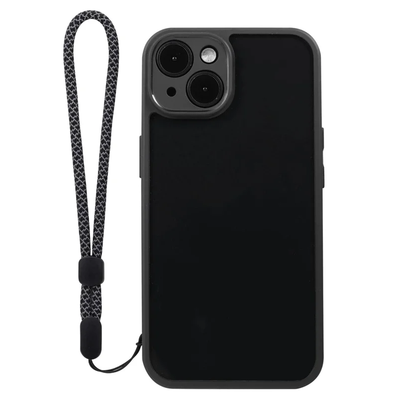 VILI M Series For iPhone 14 Phone Shell Anti-Scratch Clear PC+TPU Mobile Phone Case with Wrist Strap - Black