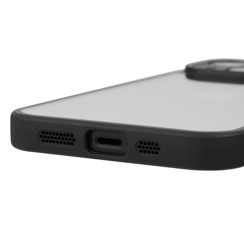 VILI M Series For iPhone 14 Phone Shell Anti-Scratch Clear PC+TPU Mobile Phone Case with Wrist Strap - Black