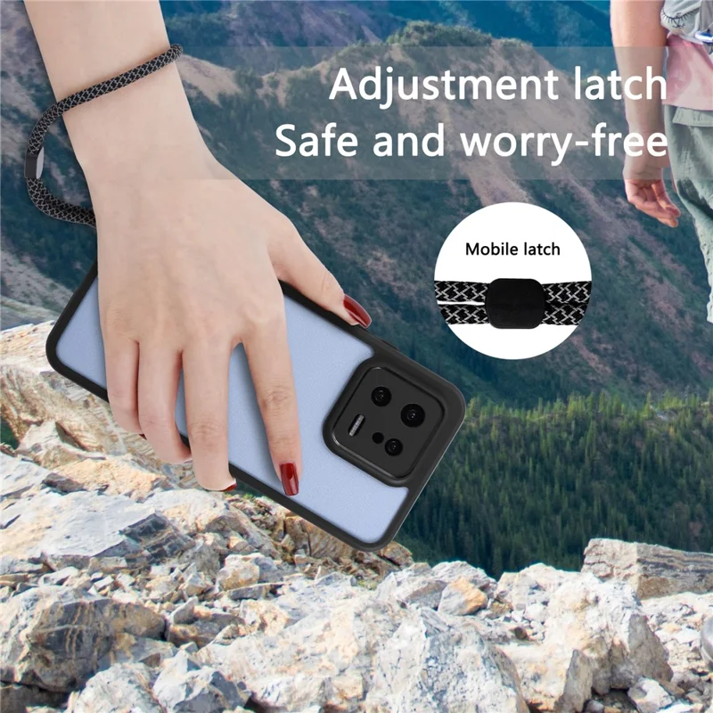 VILI M Series For Xiaomi 13 Dustproof Phone Shell Clear PC+TPU Phone Case with Wrist Strap - Black