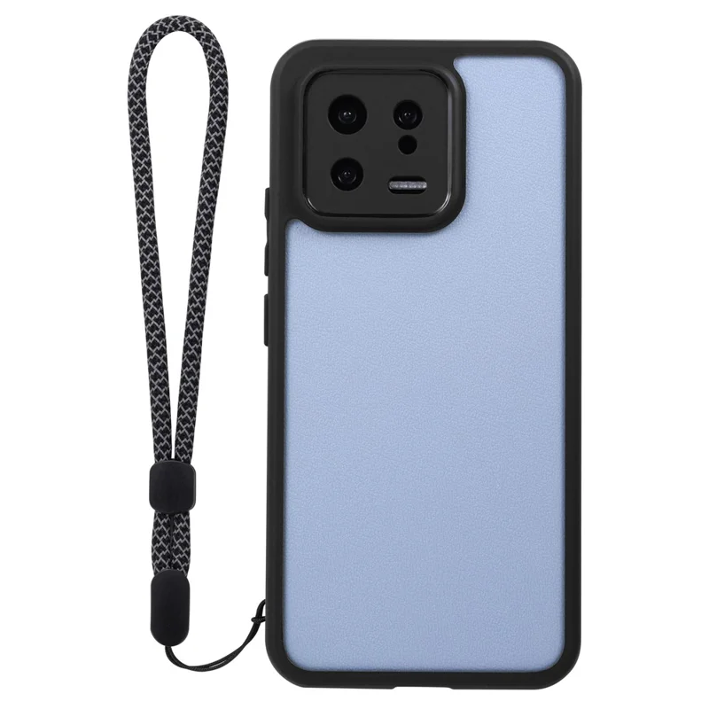 VILI M Series For Xiaomi 13 Dustproof Phone Shell Clear PC+TPU Phone Case with Wrist Strap - Black