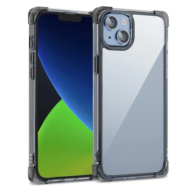 For iPhone 13 6.1 inch Drop-proof Back Cover TPU+Acrylic Four Corner Matte Phone Case - Black