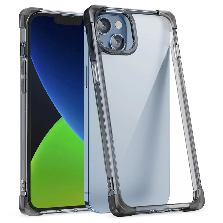 For iPhone 13 6.1 inch Drop-proof Back Cover TPU+Acrylic Four Corner Matte Phone Case - Black