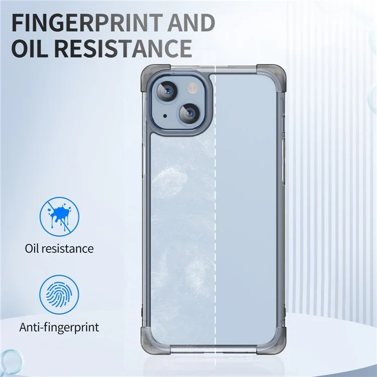 For iPhone 13 6.1 inch Drop-proof Back Cover TPU+Acrylic Four Corner Matte Phone Case - Black