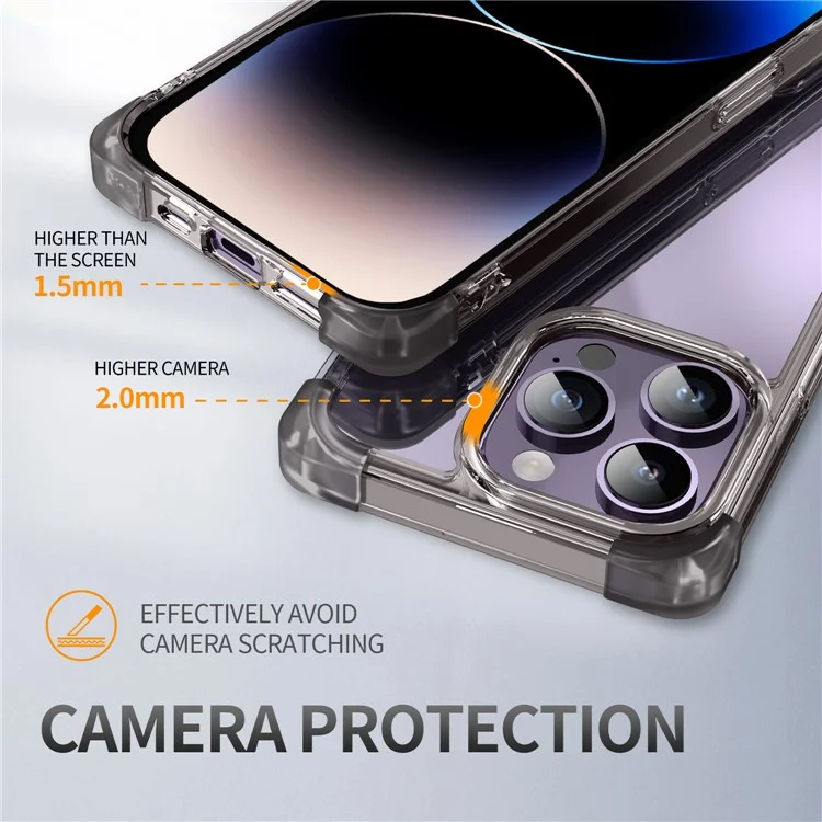 Für iPhone 13 Pro Max 6,7 Zoll Slim Case Four Corner Matte Drop-proof Cover TPU+Acryl Handyhülle - Schwarz