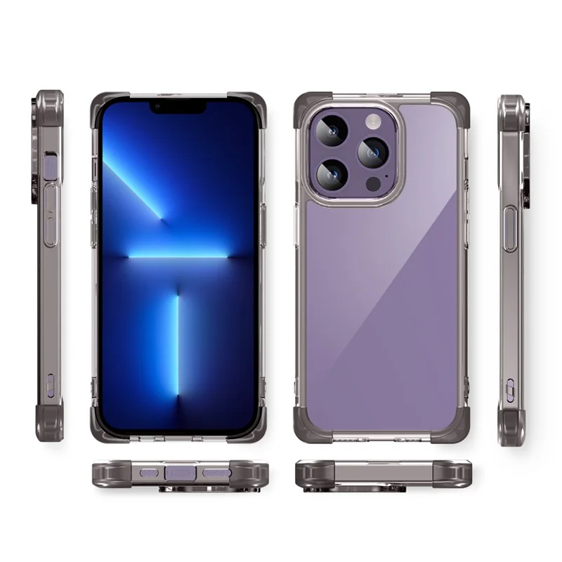 Slim Phone Case for iPhone 13 Pro 6.1 inch Shockproof Cover Four Corner Matte TPU+Acrylic Phone Case - Black