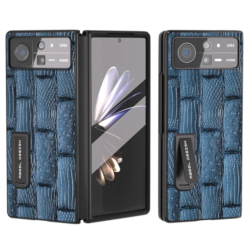 Abeel For Xiaomi Mix Fold 2 5G Mahjong Texture Защитная Крышка Подлинная Корова Корова+пк Киктяной Телефон с Защитником Экрана - Синий