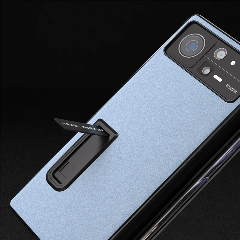 Abeel Para Xiaomi Mix Fold 2 5G Cuero de Vaca Genuina+pc Case de Teléfonos Cubierta a Prueba de Choque Con Película de Vidrio Templado - Azul
