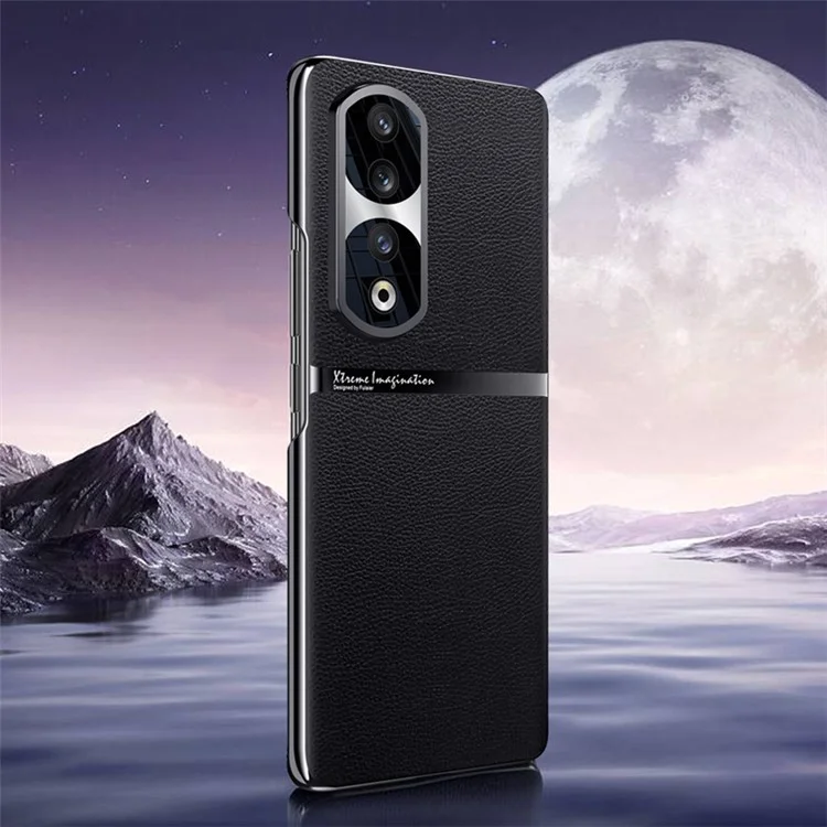 Para Honra 90 Pro Capa Protetora de Telefone de Couro PU + PC Anti-Deslizamento e à Prova de Choque - Preto 