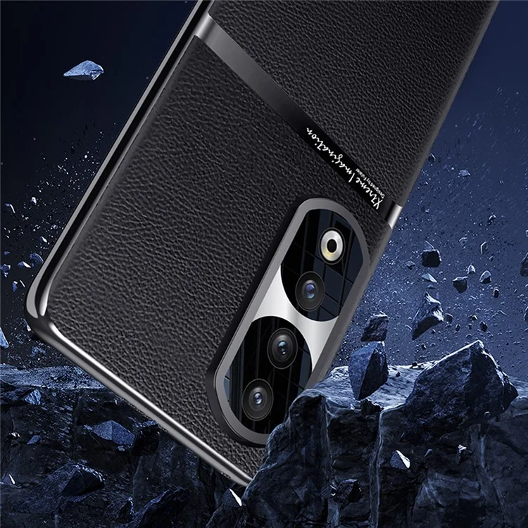 Para Honra 90 Pro Capa Protetora de Telefone de Couro PU + PC Anti-Deslizamento e à Prova de Choque - Preto 