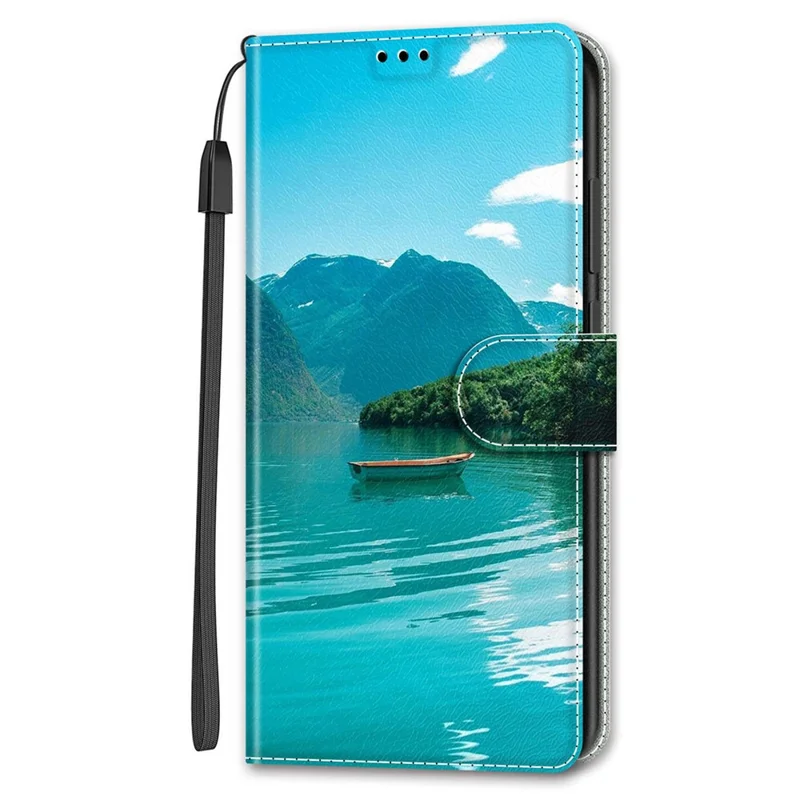 Pattern Printed Phone Case for Google Pixel 8 Pro Anti-Drop Leather Flip Cover with Stand, Card Slots - Boat