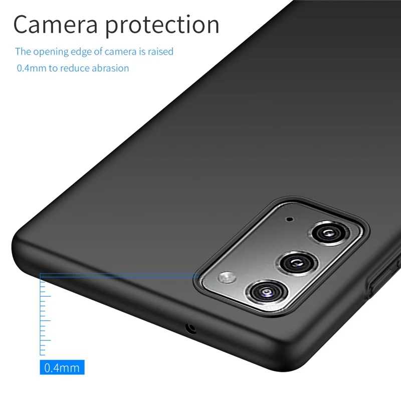 Para Samsung Galaxy Note20 5G / Note20 Solid Color Hard PC Cover Shockproof Phone Case - Preto
