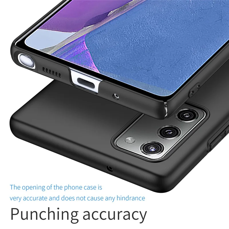 Para Samsung Galaxy Note20 5G / Note20 Solid Color Hard PC Cover Shockproof Phone Case - Preto