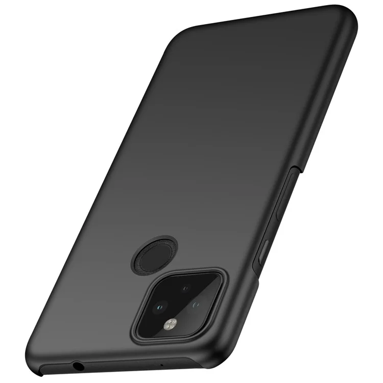 Для Google Pixel 5 XL Solid Color Shockproof Phone Case Anti-fingerprint Hard PC Cover - Черный