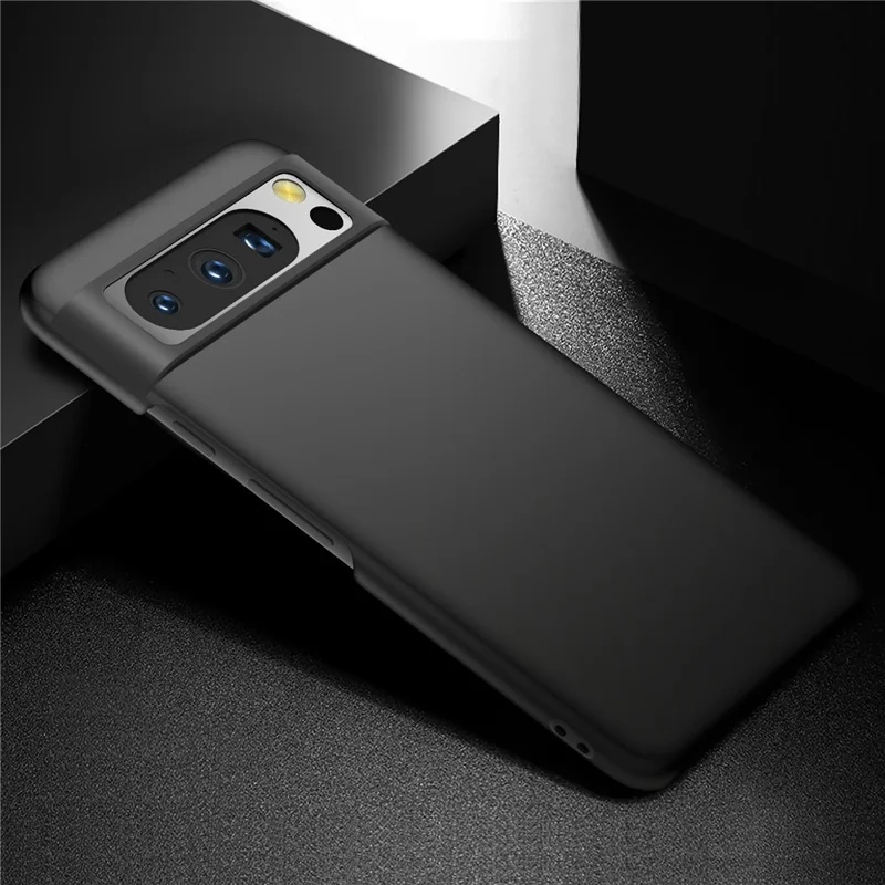 For Google Pixel 8 Pro Solid Color PC Drop-proof Cover Mobile Phone Case - Black