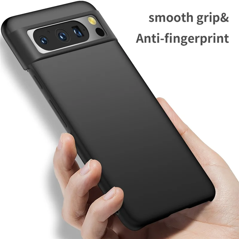 For Google Pixel 8 Pro Solid Color PC Drop-proof Cover Mobile Phone Case - Black