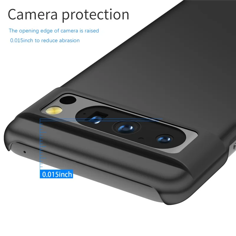 For Google Pixel 8 Pro Solid Color PC Drop-proof Cover Mobile Phone Case - Black