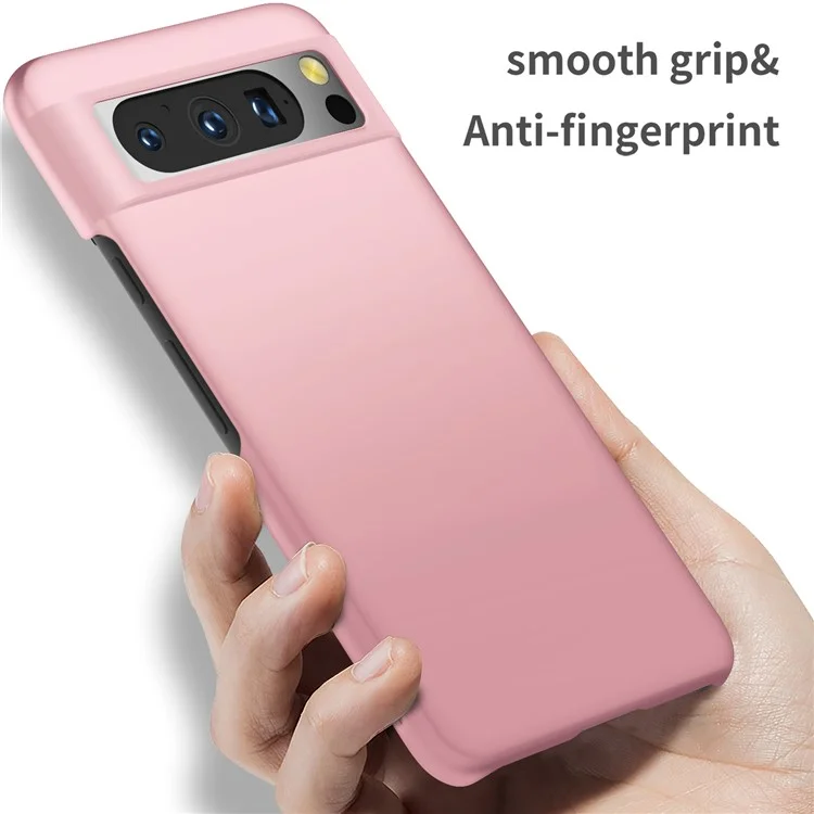 For Google Pixel 8 Pro Solid Color PC Drop-proof Cover Mobile Phone Case - Rose Gold