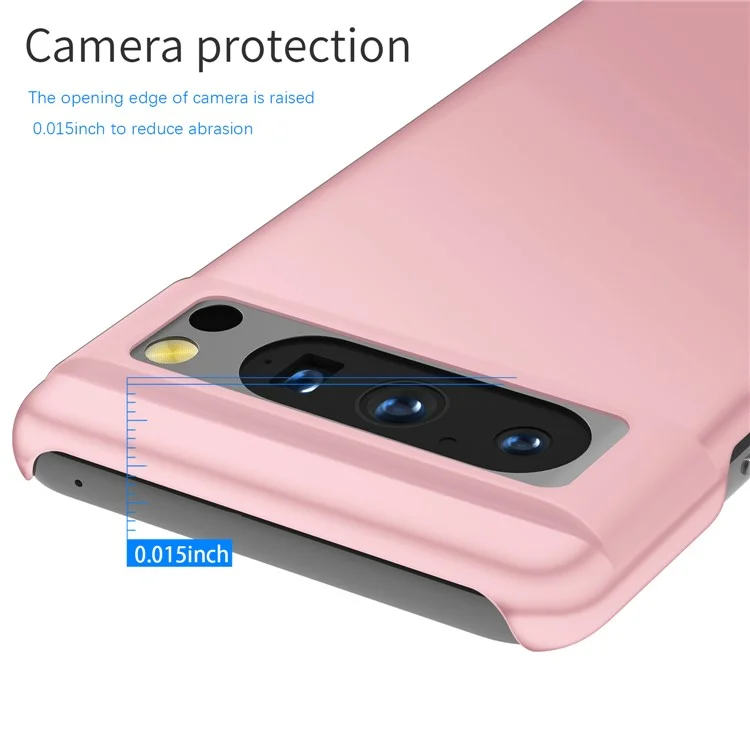 For Google Pixel 8 Pro Solid Color PC Drop-proof Cover Mobile Phone Case - Rose Gold