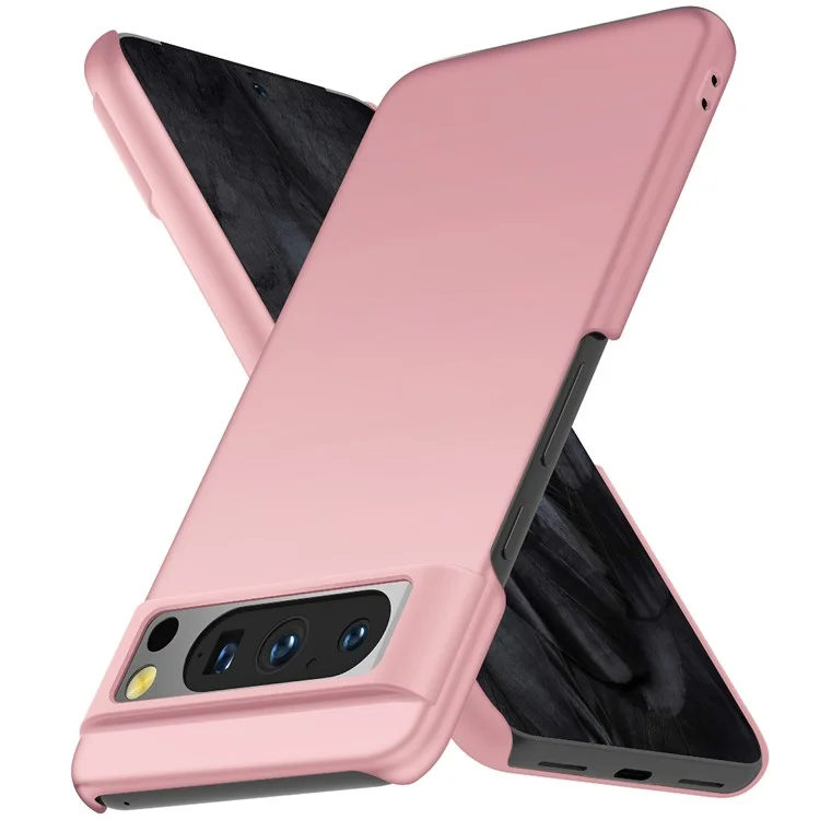 For Google Pixel 8 Pro Solid Color PC Drop-proof Cover Mobile Phone Case - Rose Gold