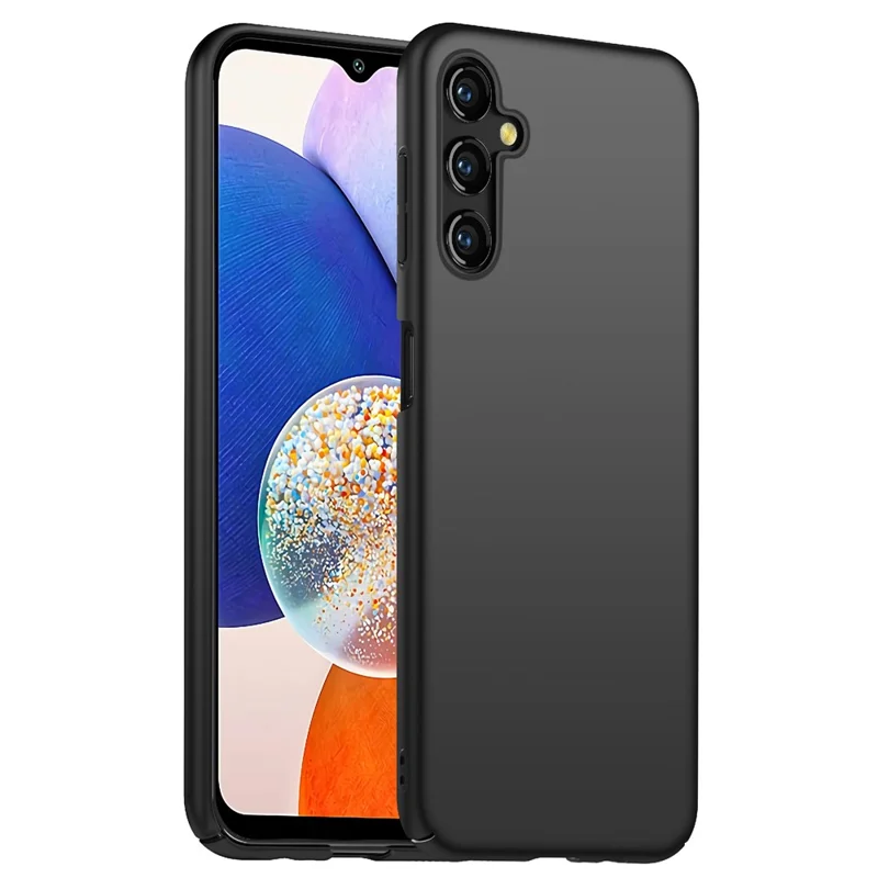 For Samsung Galaxy A14 5G / 4G Hard PC Back Cover Solid Color Shockproof Phone Case - Black