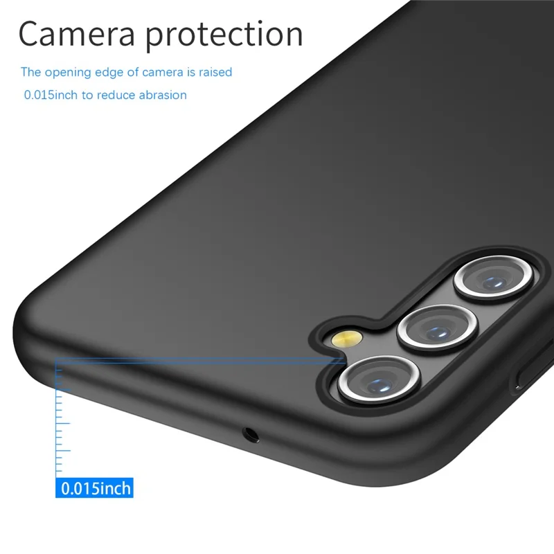 For Samsung Galaxy A14 5G / 4G Hard PC Back Cover Solid Color Shockproof Phone Case - Black