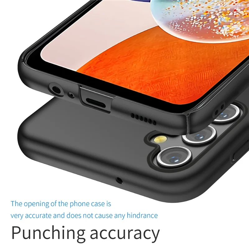For Samsung Galaxy A14 5G / 4G Hard PC Back Cover Solid Color Shockproof Phone Case - Black