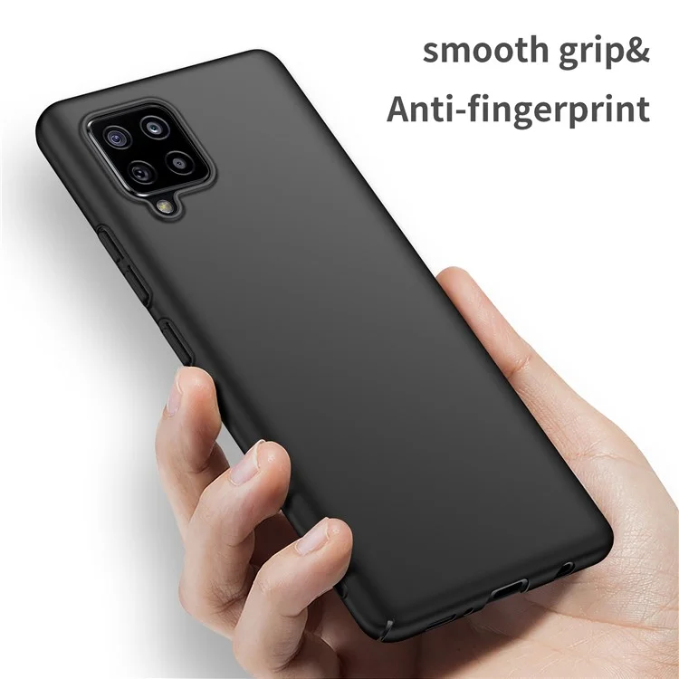 Für Samsung Galaxy A42 5G Solid Color Phone Case Stoßfest Harte PC-Abdeckung - Schwarz