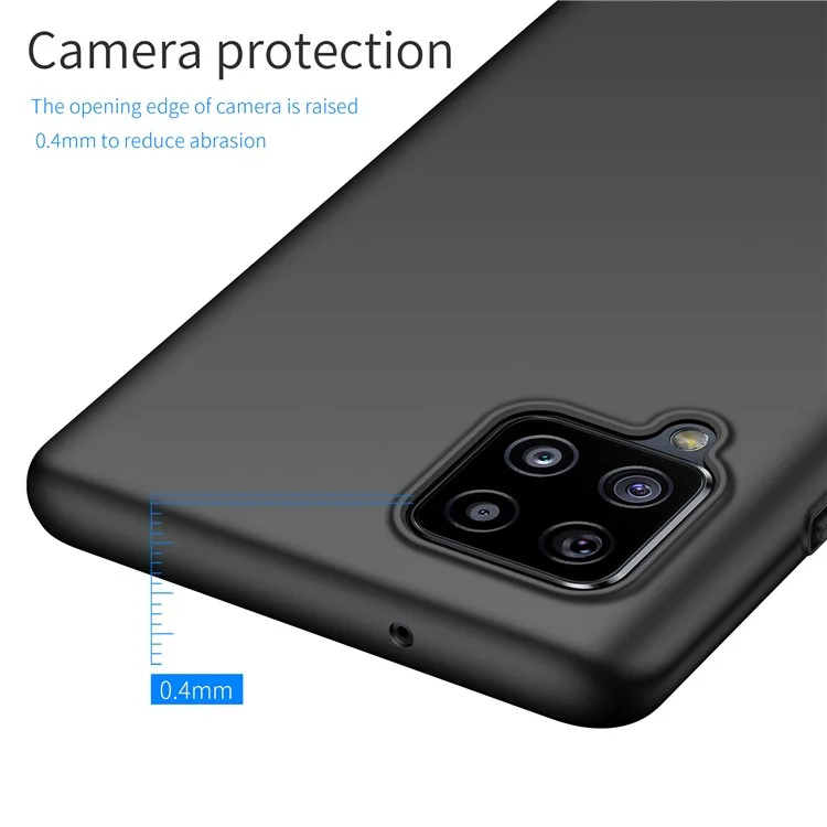 Für Samsung Galaxy A42 5G Solid Color Phone Case Stoßfest Harte PC-Abdeckung - Schwarz