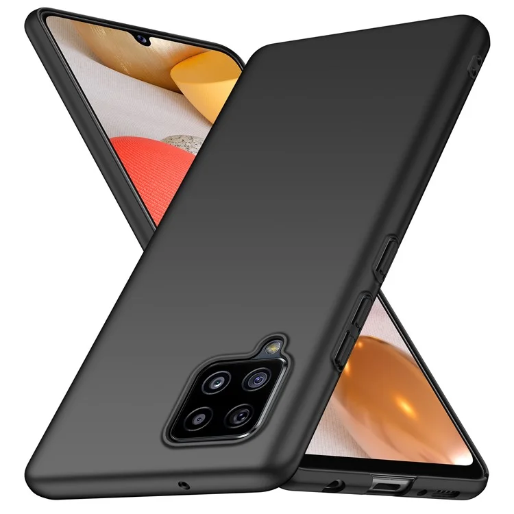 Für Samsung Galaxy A42 5G Solid Color Phone Case Stoßfest Harte PC-Abdeckung - Schwarz