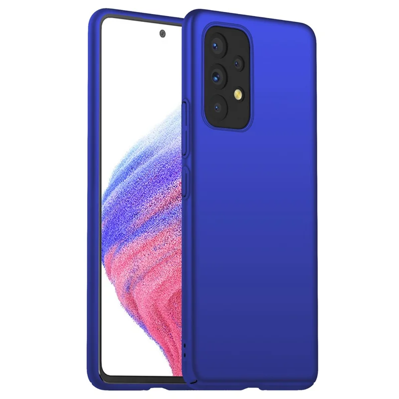 For Samsung Galaxy A53 5G Hard PC Cell Phone Cover Solid Color Drop-proof Case - Blue