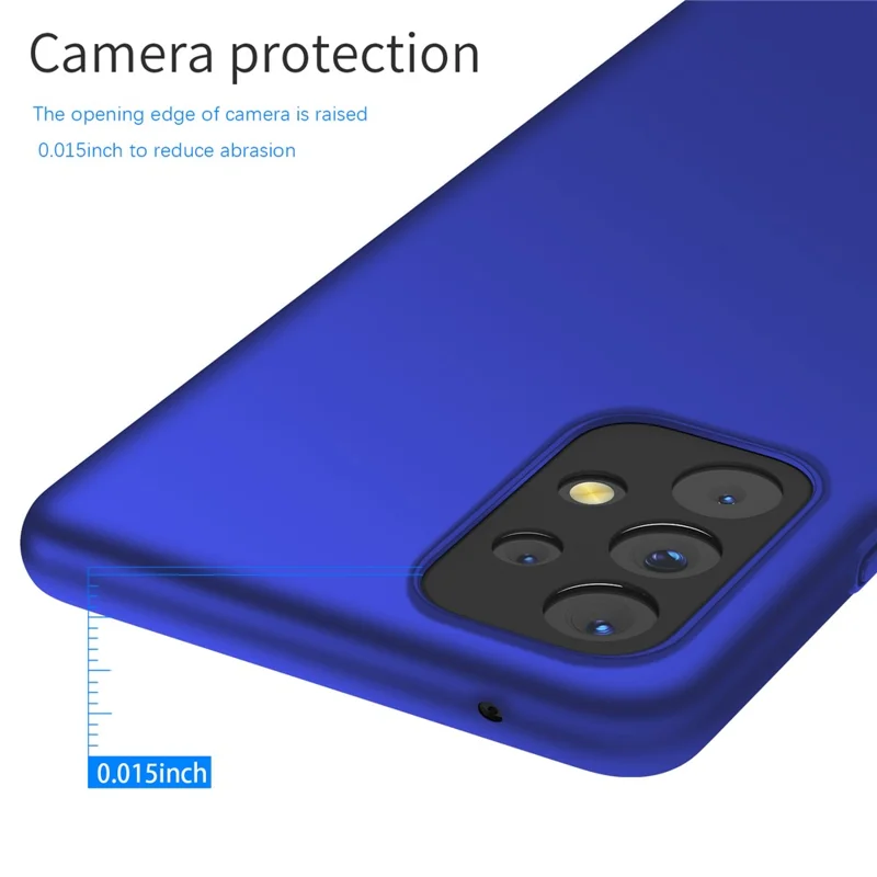 For Samsung Galaxy A53 5G Hard PC Cell Phone Cover Solid Color Drop-proof Case - Blue