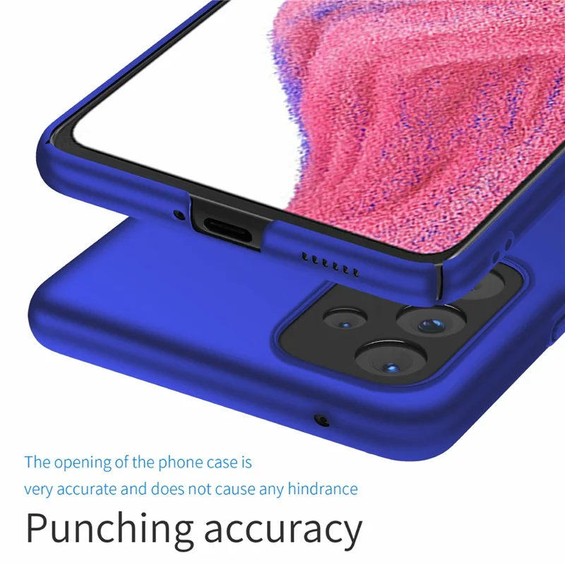For Samsung Galaxy A53 5G Hard PC Cell Phone Cover Solid Color Drop-proof Case - Blue