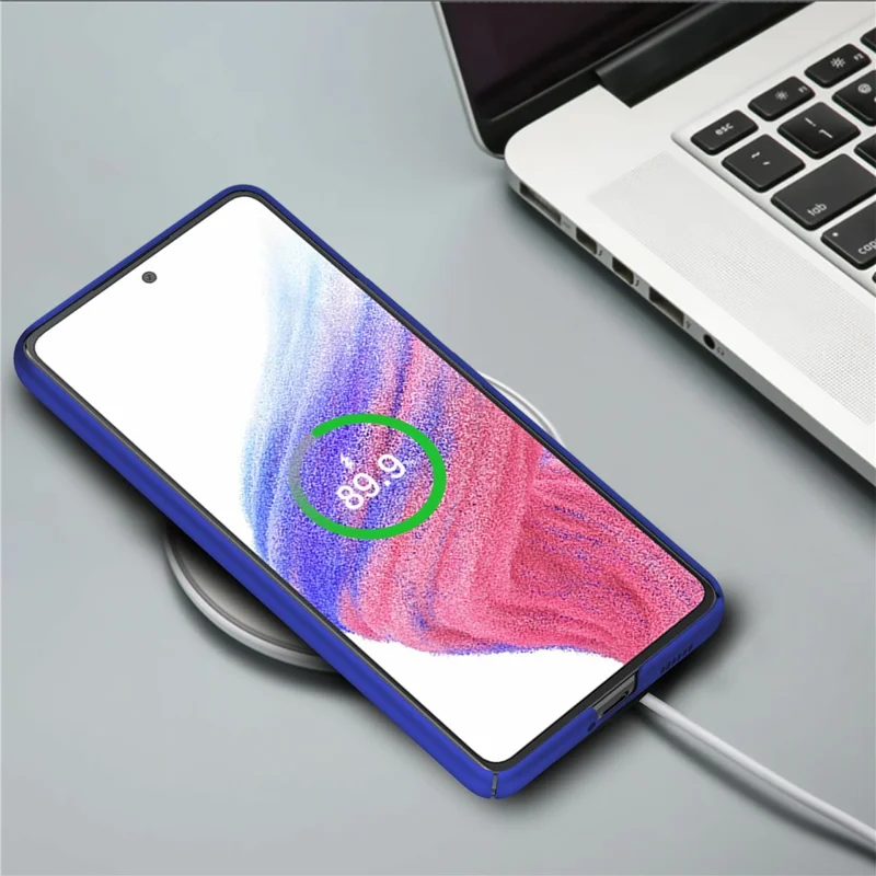 For Samsung Galaxy A53 5G Hard PC Cell Phone Cover Solid Color Drop-proof Case - Blue