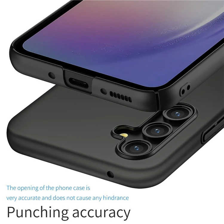 Para Samsung Galaxy A54 5G Solid Color Drop-proof Cover Hard PC Cell Phone Case - Negro