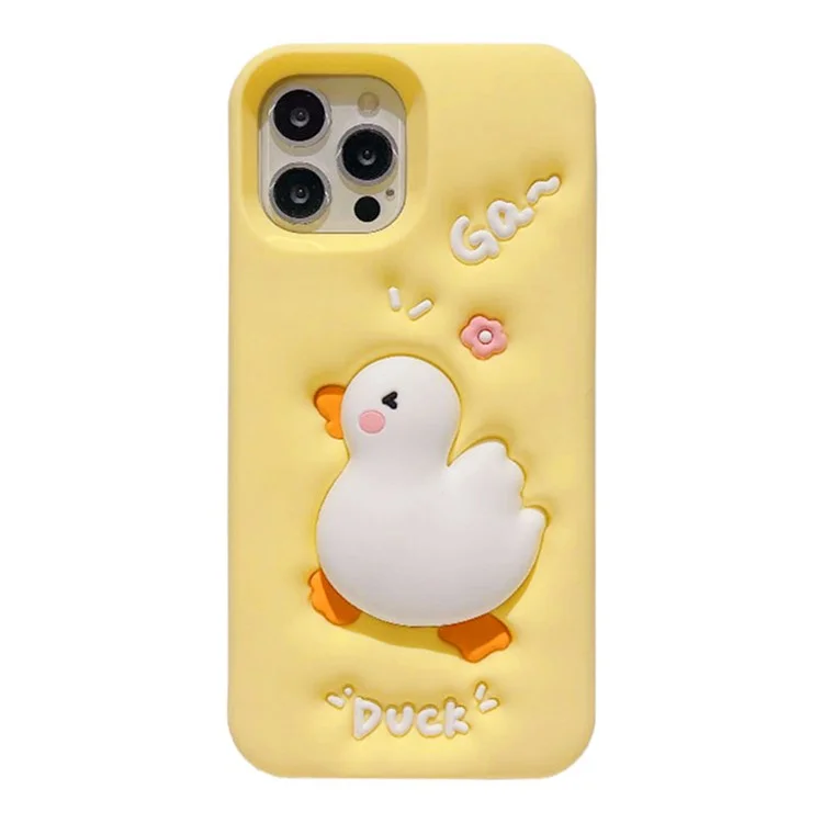 Für iPhone 13 Pro 3D Cartoon Handyhülle Squeeze Duck Pattern Silikon Smartphone Schutzhülle