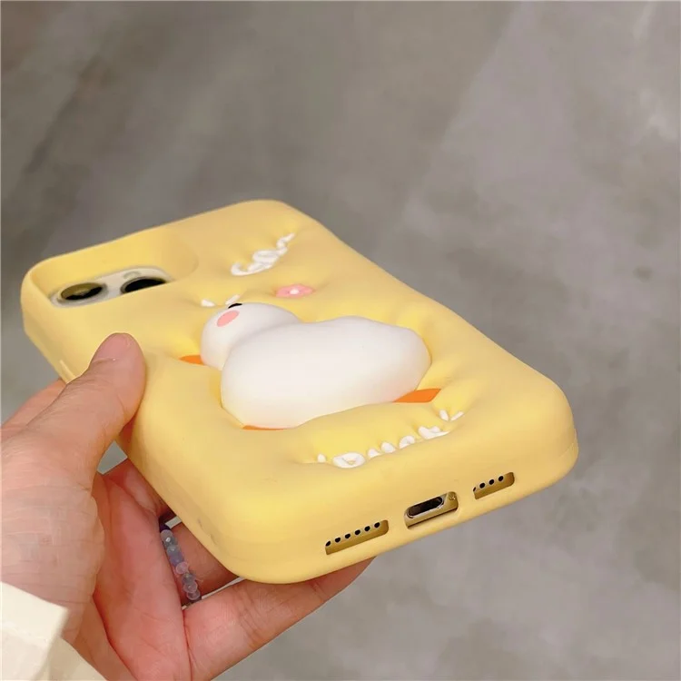 Für iPhone 13 Pro 3D Cartoon Handyhülle Squeeze Duck Pattern Silikon Smartphone Schutzhülle