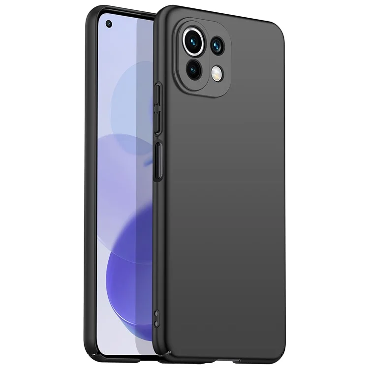 Funda para teléfono para Xiaomi 11 Lite 5G NE / Mi 11 Lite 4G / 5G Solid Color Anti-scratch Hard PC Cellphone Case - Negro