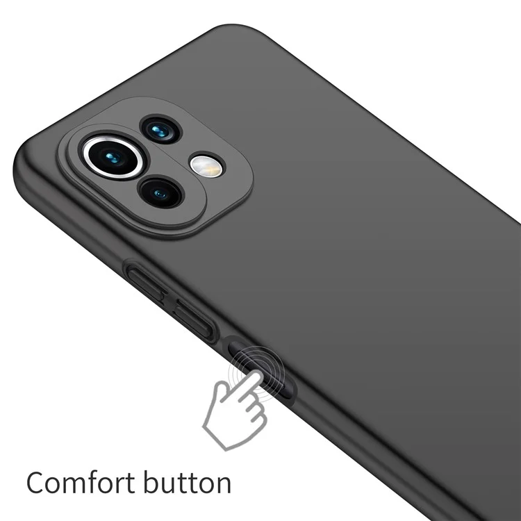 Funda para teléfono para Xiaomi 11 Lite 5G NE / Mi 11 Lite 4G / 5G Solid Color Anti-scratch Hard PC Cellphone Case - Negro