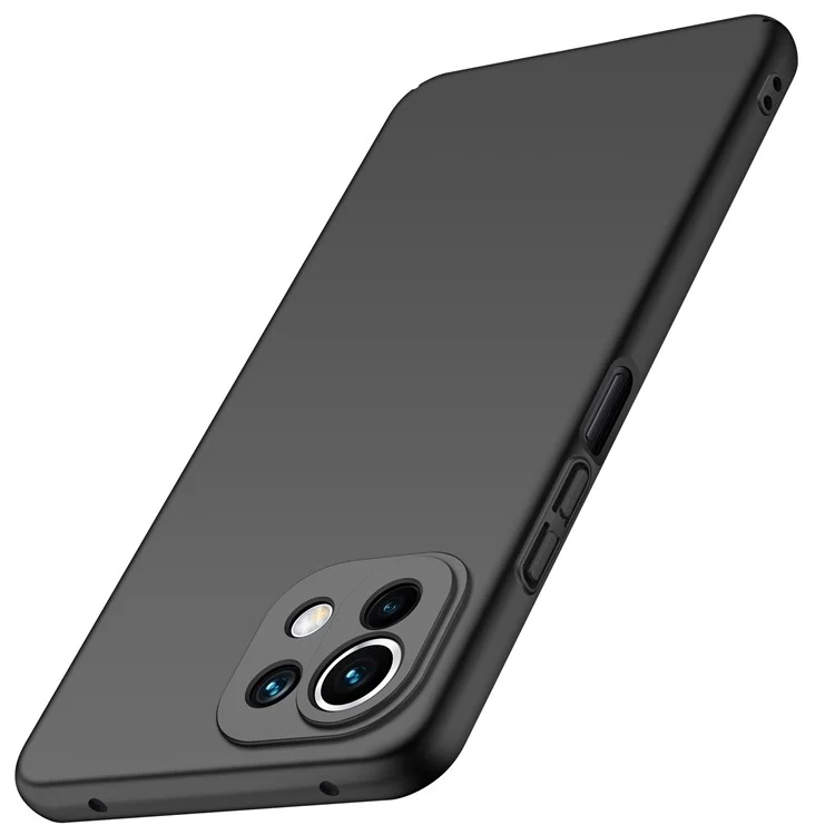 Funda para teléfono para Xiaomi 11 Lite 5G NE / Mi 11 Lite 4G / 5G Solid Color Anti-scratch Hard PC Cellphone Case - Negro