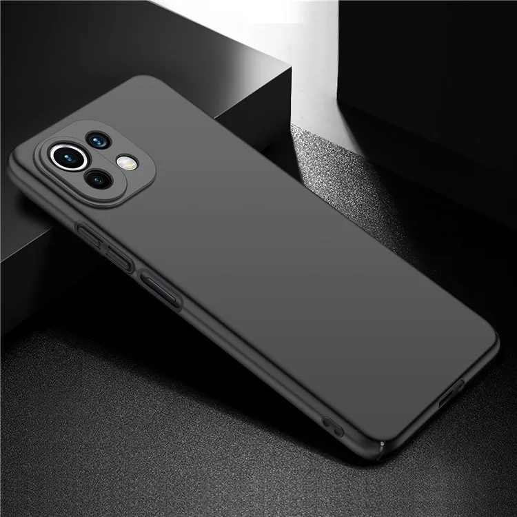 Funda para teléfono para Xiaomi 11 Lite 5G NE / Mi 11 Lite 4G / 5G Solid Color Anti-scratch Hard PC Cellphone Case - Negro