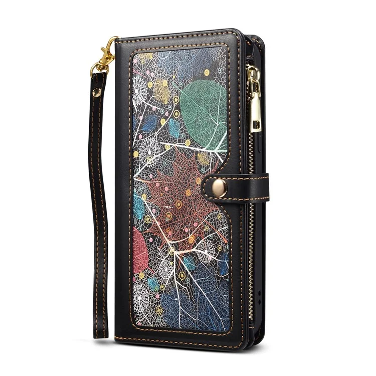 ESEBLE for Google Pixel 8 RFID Blocking Leather Phone Case Zipper Pocket Cover with Wallet Stand - Black