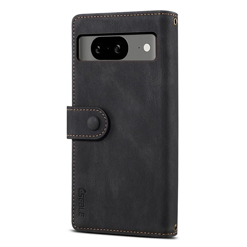 ESEBLE Star Series Leather Phone Case for Google Pixel 8 , Zipper Pocket Wallet RFID Blocking Phone Stand Cover - Black