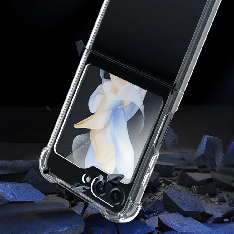 Para Samsung Galaxy Z Flip5 5G Foldable Design Cell Phone Case PC+TPU HD Clear Phone Back Cover