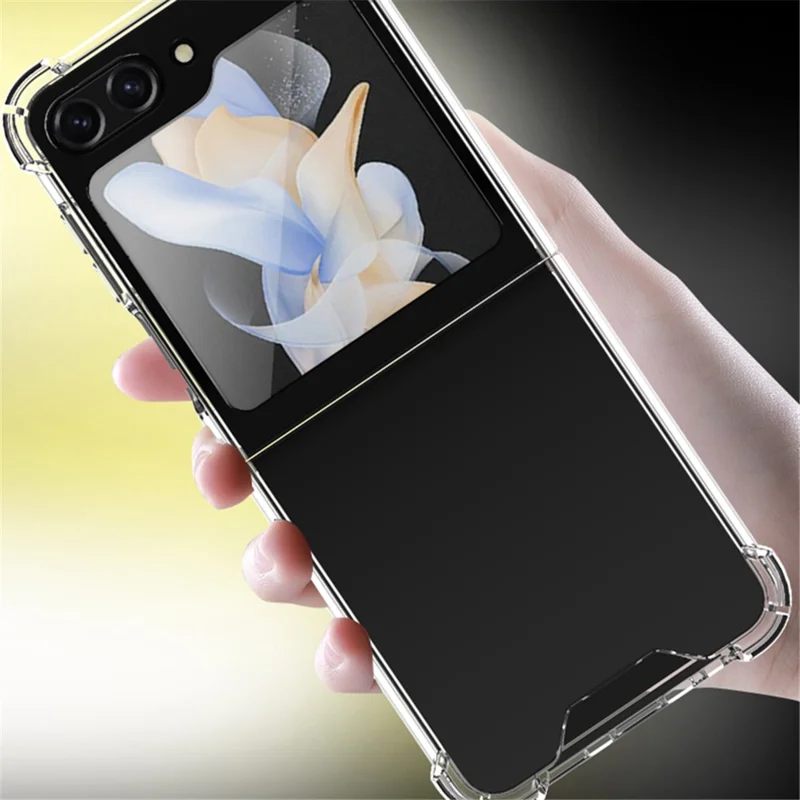 Para Samsung Galaxy Z Flip5 5G Foldable Design Cell Phone Case PC+TPU HD Clear Phone Back Cover