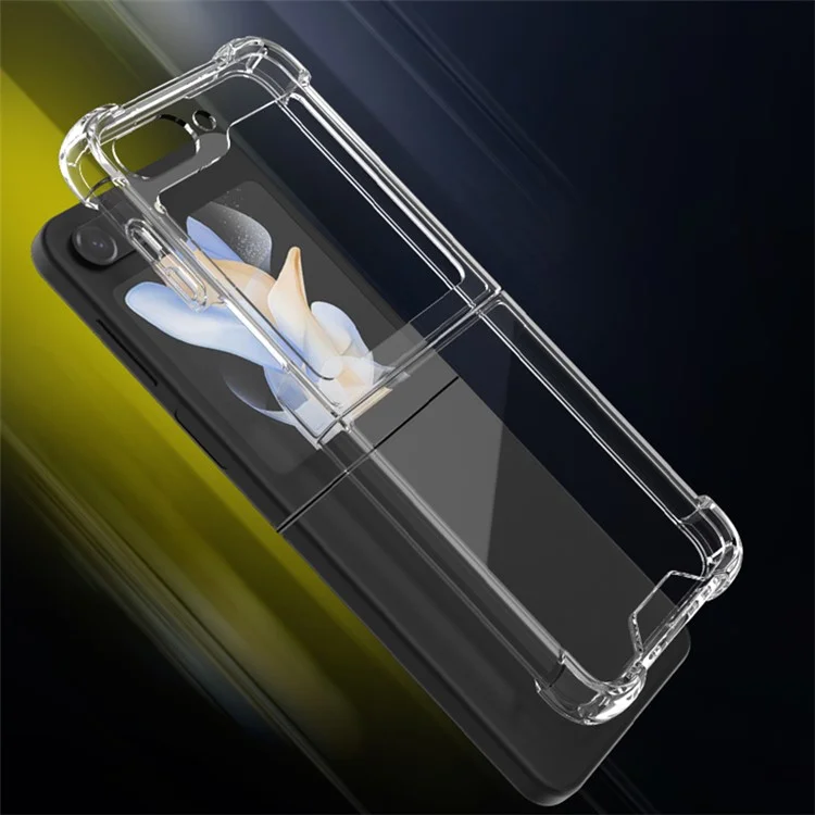 Para Samsung Galaxy Z Flip5 5G Foldable Design Cell Phone Case PC+TPU HD Clear Phone Back Cover
