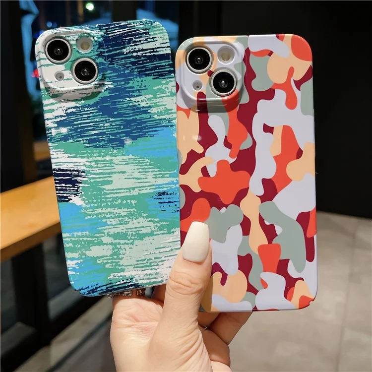 Per iPhone 14 Hard PC Back Cover Camouflage Pattern Printing Protective Phone Case - Style A